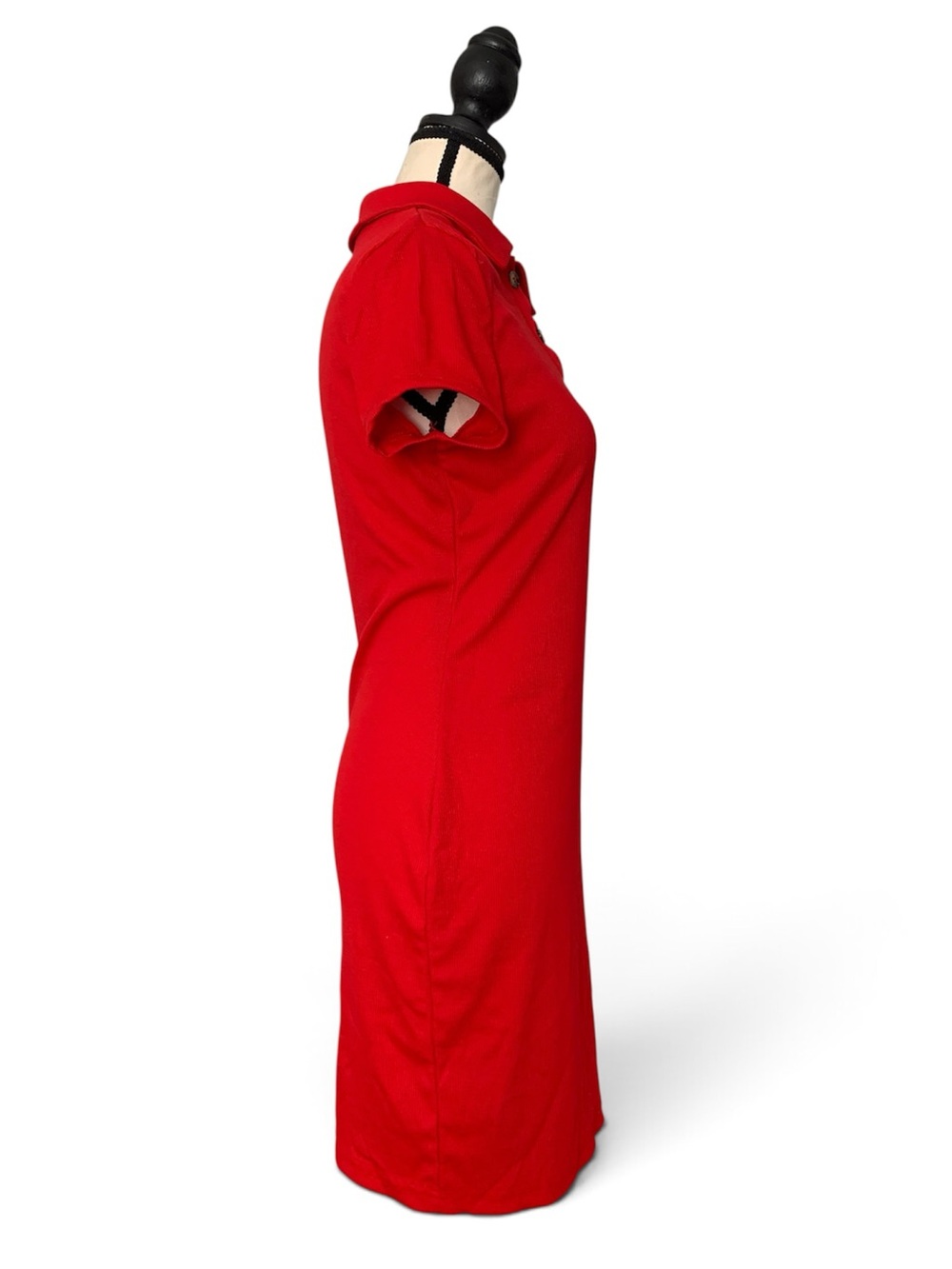 Button Front Rib-knit Bodycon Dress - Picture 5 of 6